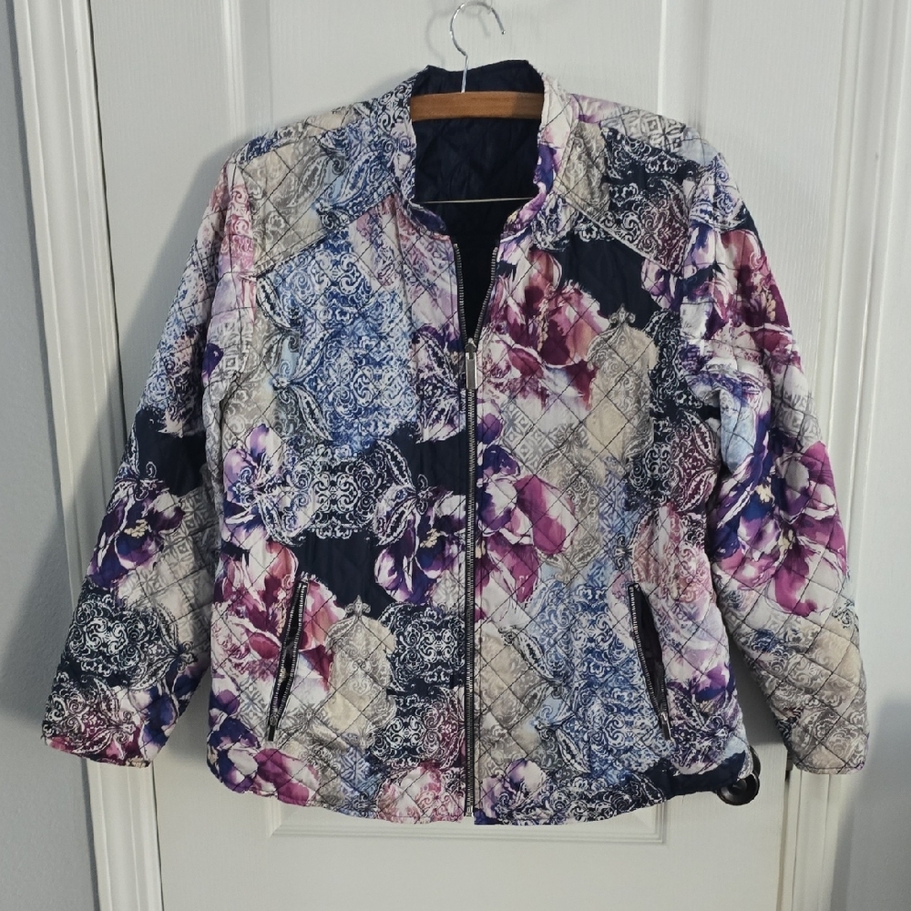 Source Unknown Purple and Blue Puffer Jacket